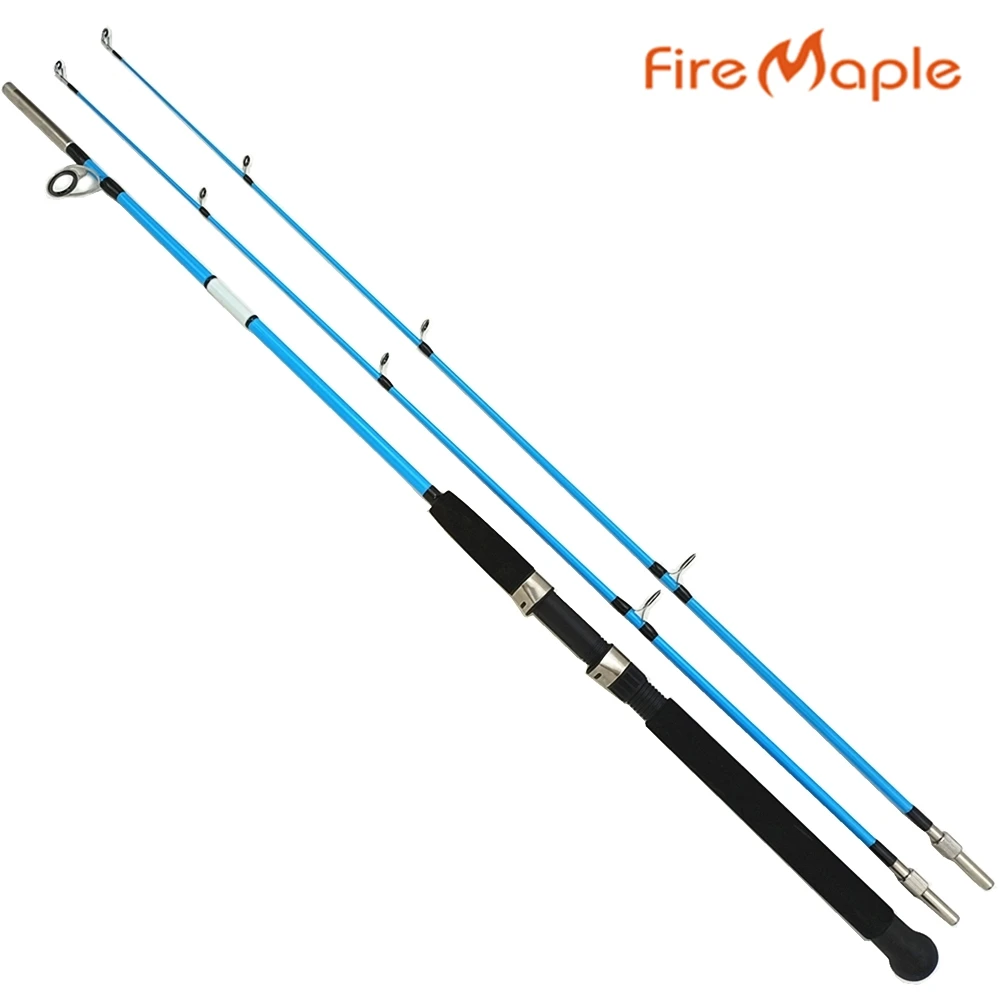

Fire Maple 1.5m 4.9 feet strong fishing rod 2 solid tips M MH power heavy spinning rod FRP blue boat rod lure weight 20-150g