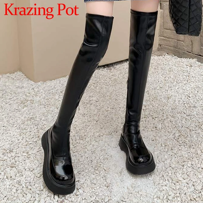 

Сапоги Krazing Pot из бычьей кожи, с круглым носком, на среднем каблуке