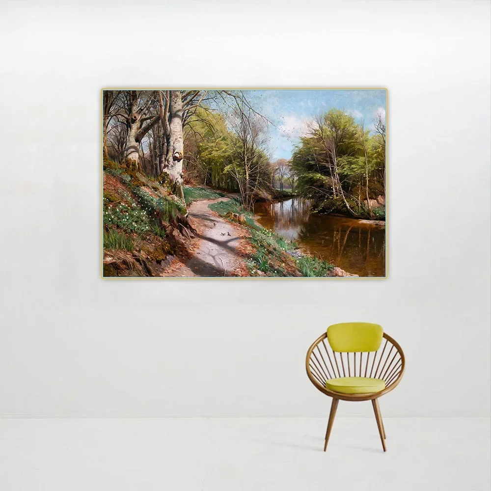 Картина Весенний пейзаж с маленькой рекой Citon