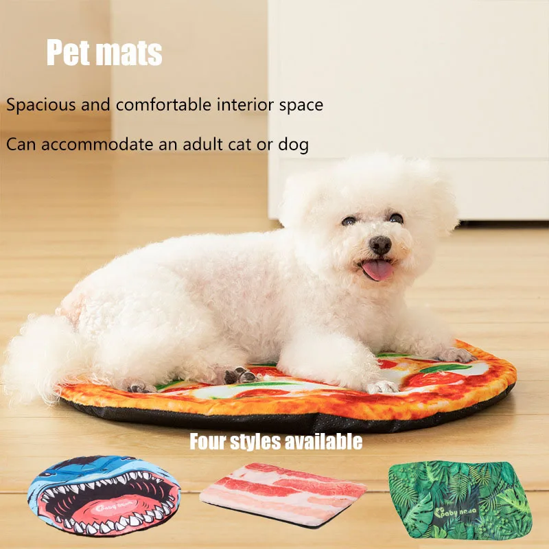 

Simulated Pizza Shark Bacon Leaf Pet Dog Cushion PP Cotton Short Plush Pet Cushion Dog Nest Cushion Cat Cushion