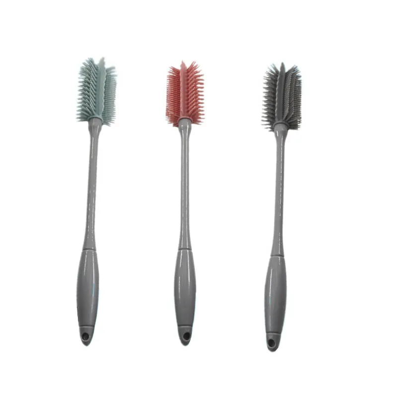 

Кухонные принадлежности, 3 цвета, Силиконовый Многофункциональный ручной скребок для стаканов с длинной ручкой для дома, 1 шт., инструмент дл...