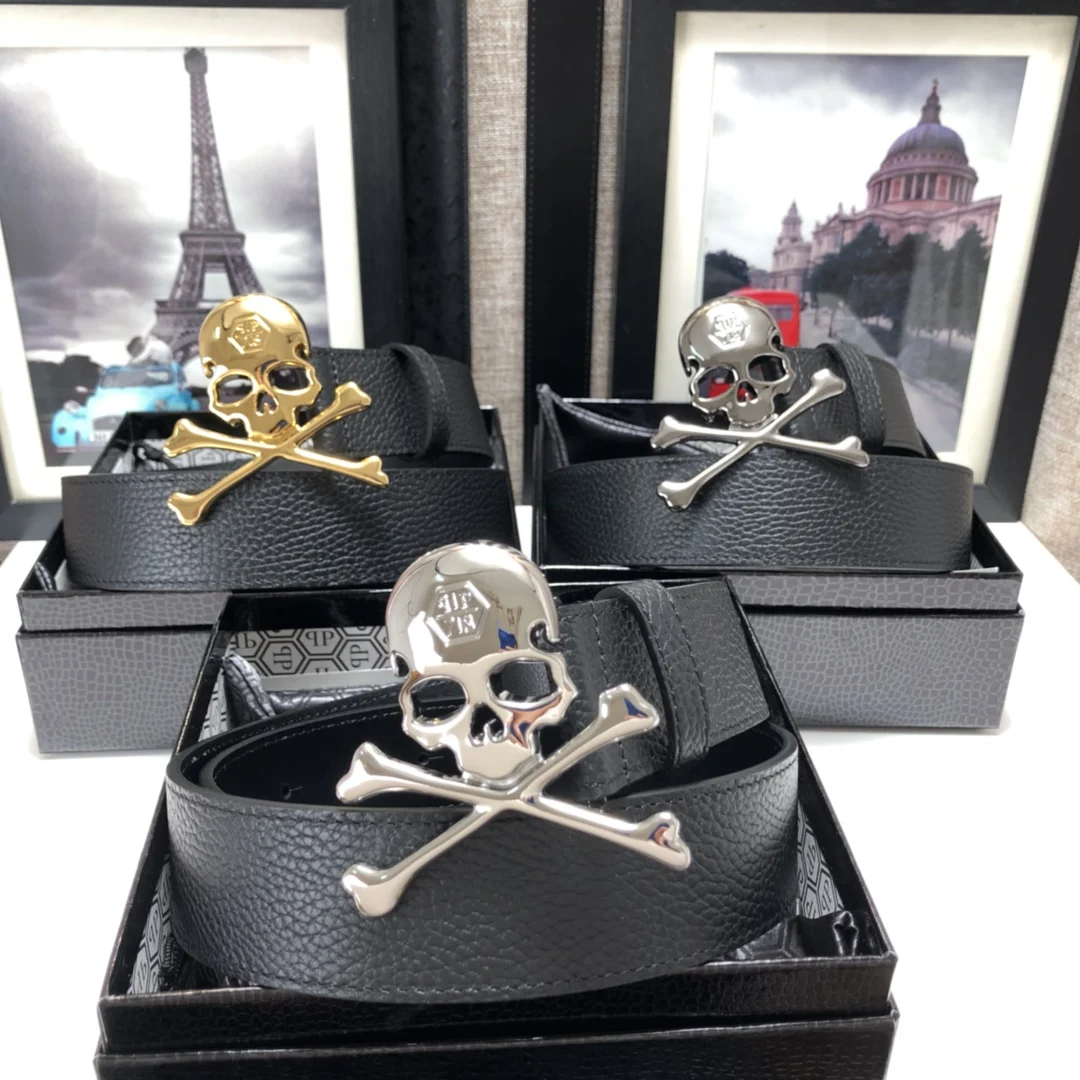 

2023 New Fashion High Quality Men cowhide material Leather Simple Metal Buckle Leisure Business Belt Plein Waistband Belts