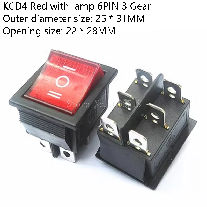 

Кулисный переключатель KCD4 4/6 контактов 2/3 передач с подсветкой 16A250V