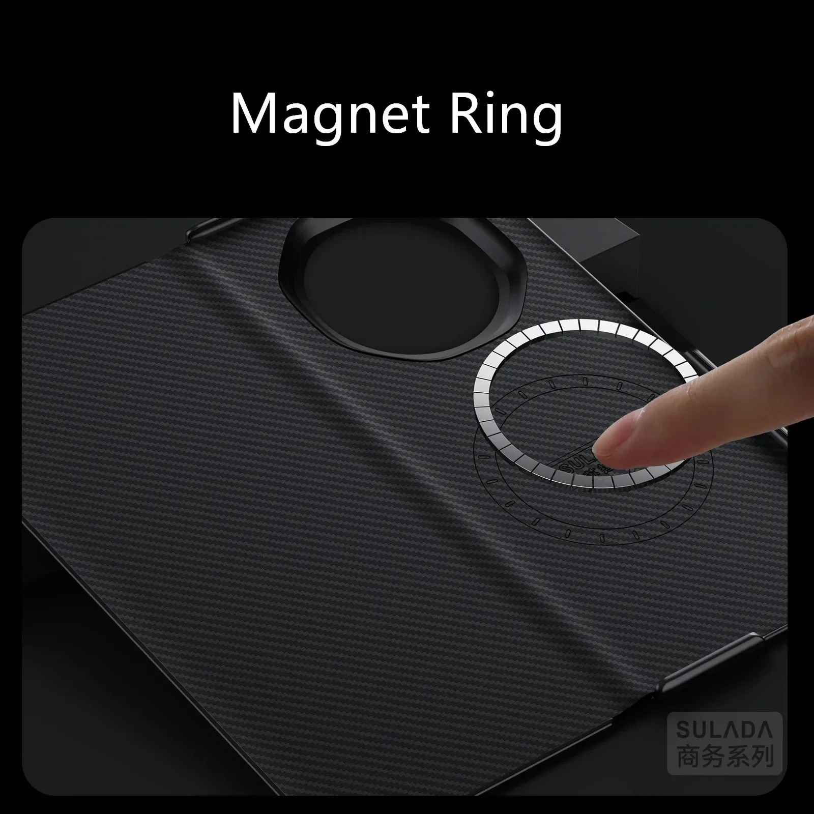 Sulada Роскошный кожаный чехол Magsafe с узором из углеродного волокна для Honor Magic V3 VS3