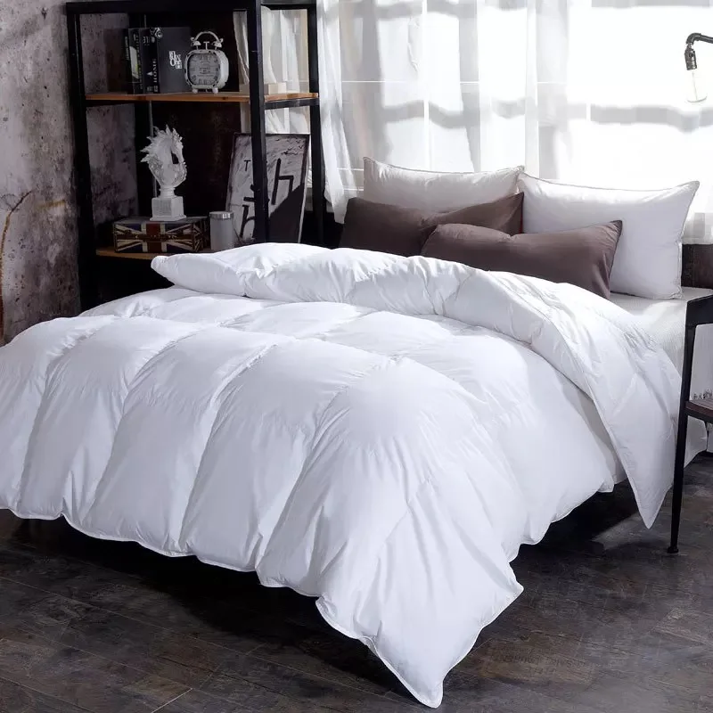 

White Goose Down Winter Quilt Twin Queen Comforter warm Duvet 100% Cotton Cover King Size