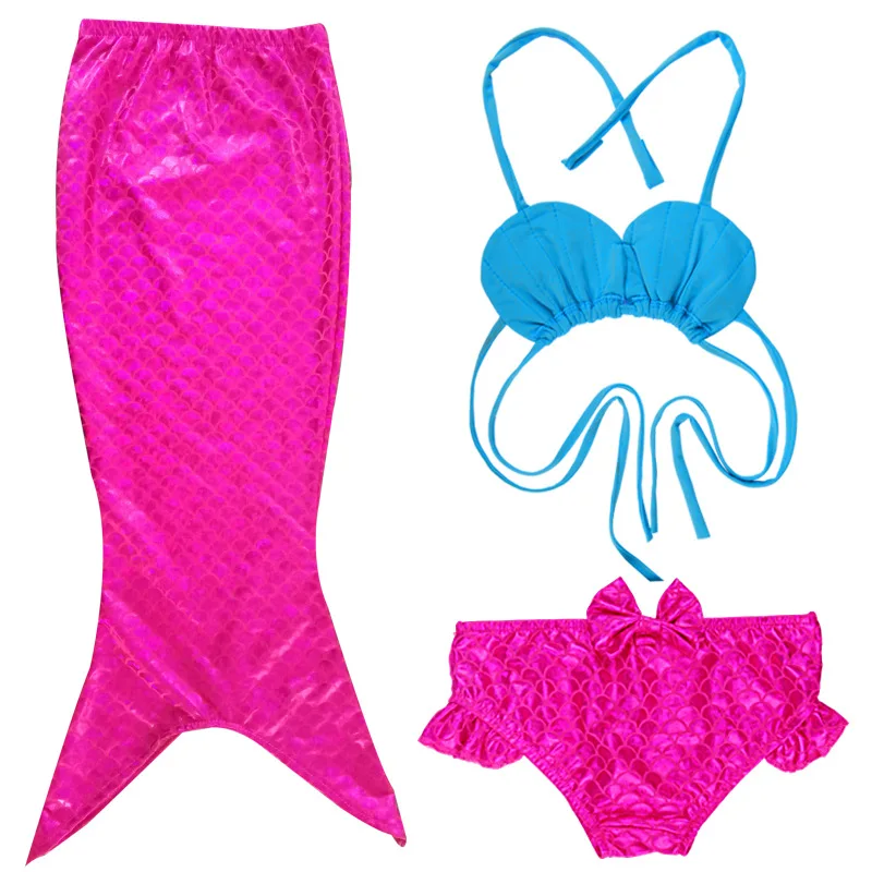 

Mermaid Tail Princess Ariel Dress Cosplay Costume Girl Kids Maid Tails Fancy Dress Swimmable Bikini Set Bathing Suit