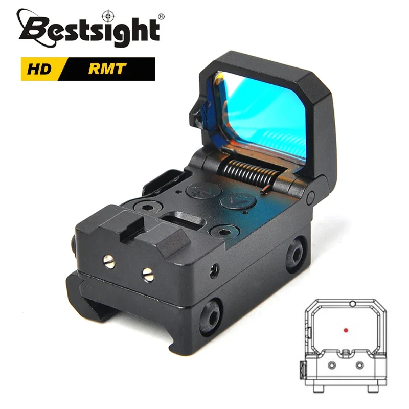 

RMT Flip Red Dot Sight RMR Holographic Reflex Sight for AR15 M4 Rifle Glock MOS Pistol with Picatinny Rail Mount