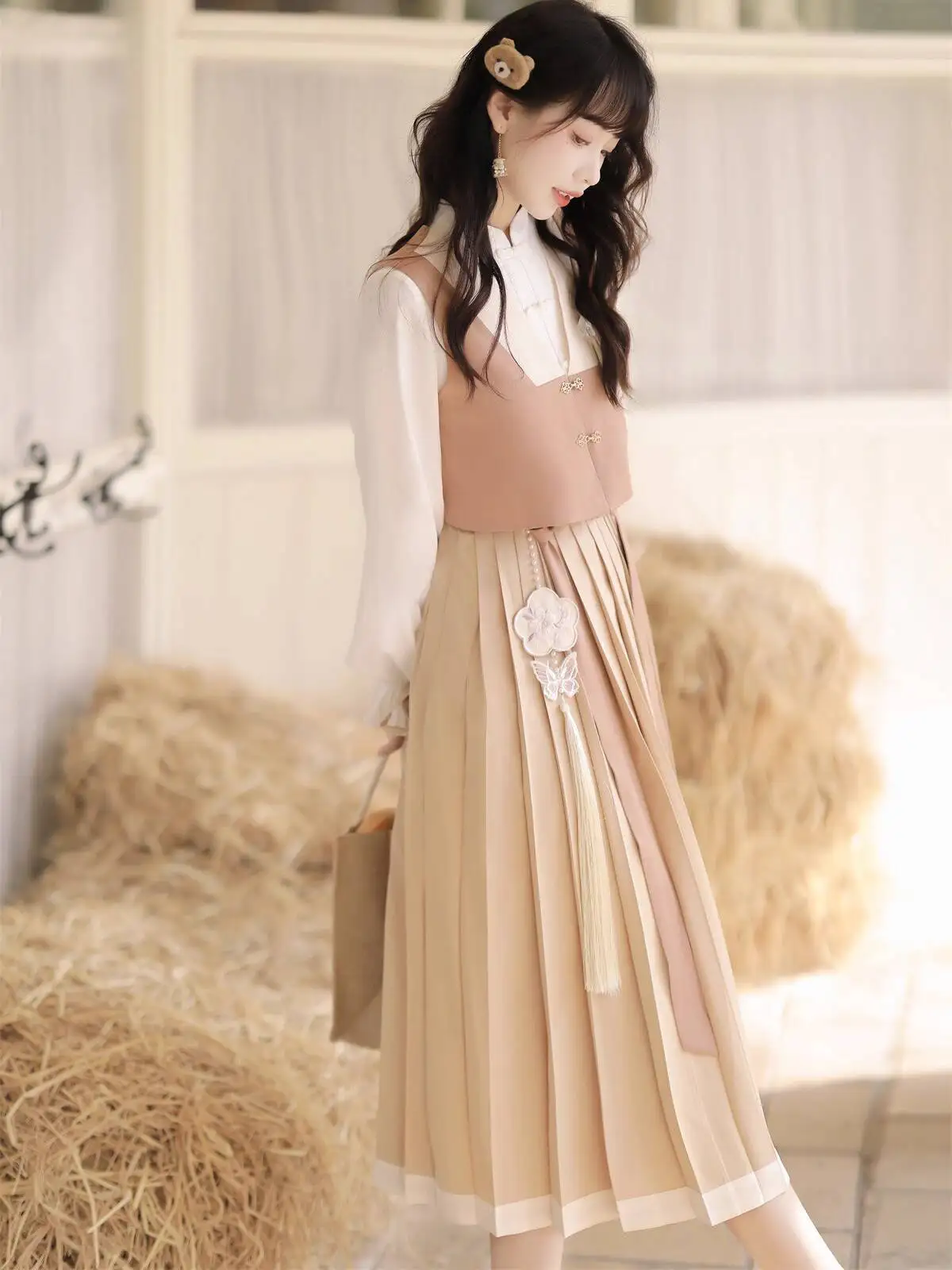 Фото Новое женское платье Hanfu с улучшенными элементами Han в китайском стиле, платье с длинными рукавами, юбка в древнем стиле, Fiesta, карнавал, Хэллоуин, косплей №2