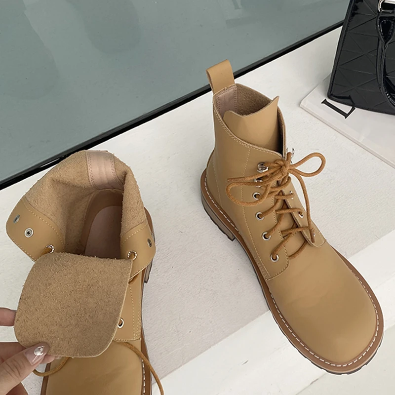 

Ботильоны мартинсы женские резиновые, современные ботинки, модная обувь с круглым носком, на низком каблуке, на шнуровке, черные