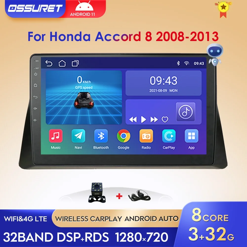 

Автомагнитола 2 din на Android 10,1 для Honda Accord 8, автомобильное радио, мультимедийный плеер, GPS-навигация, аудио, стерео, Carplay, SWC, Bluetooth