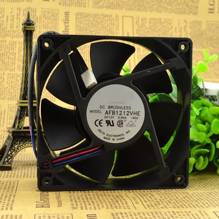 

Новый оригинальный AFB1212Vhe 12038 12 в а 12 см 3-линейный большой вентилятор с двойным шариковым вентилятором