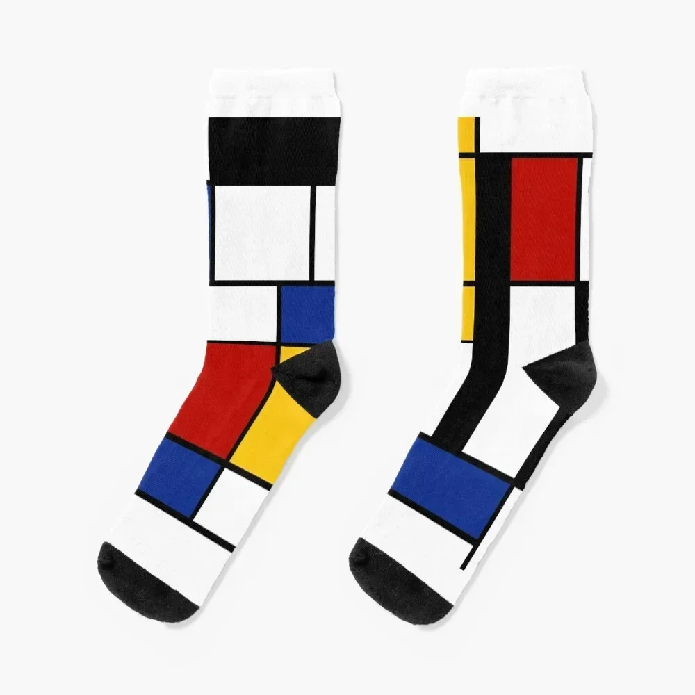 De Stijl # Носки 2 (мондрианговые) забавные подарочные спортивные носки на заказ для