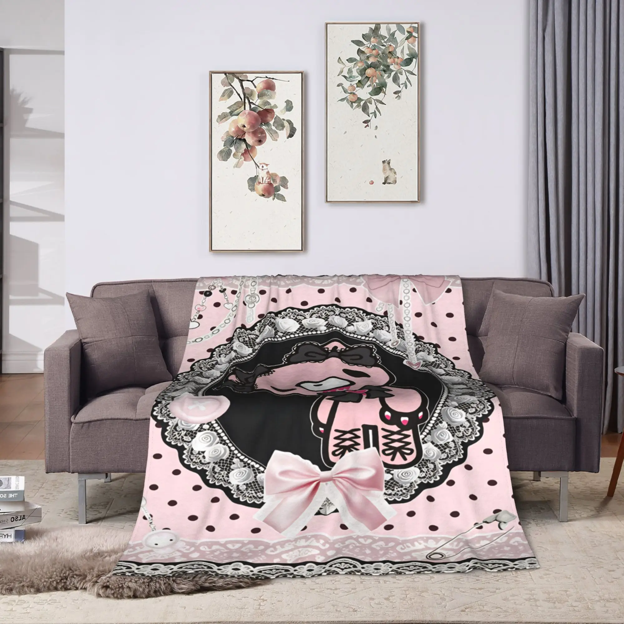Фото Теплое декоративное одеяло G-Gloomy Bear, фланелевое покрывало для дивана, кресла, удобное покрывало для дивана-кровати. №2
