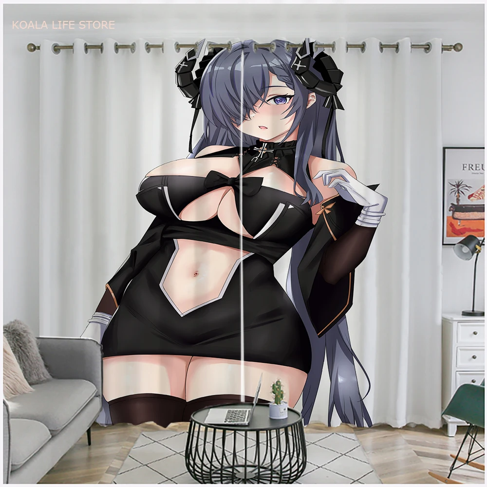 

Светонепроницаемые занавески с аниме Большие Соски, большая задница, сексуальный женский тканевый фон, ткань для спальни, домашнее окошко о...