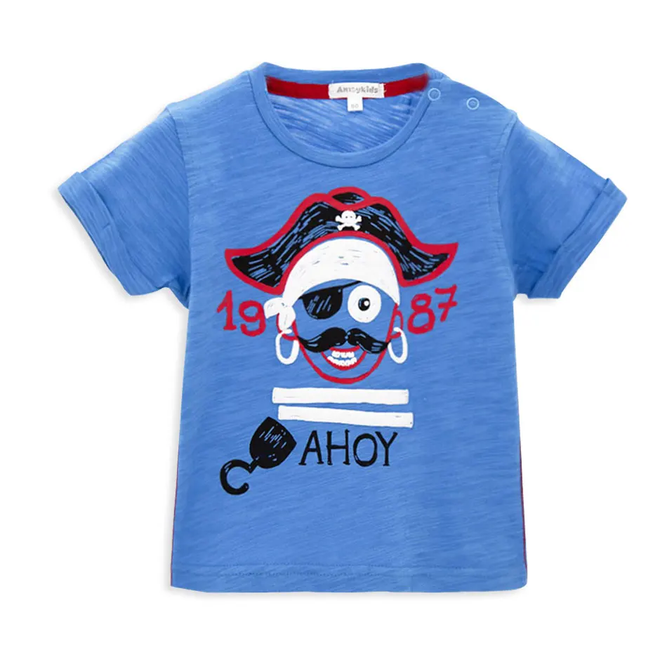 

Honeyzone Toddler Boy Tee Cartoon Pirate 3D Printed Cotton Short Sleeve T-Shirt Children's Clothing