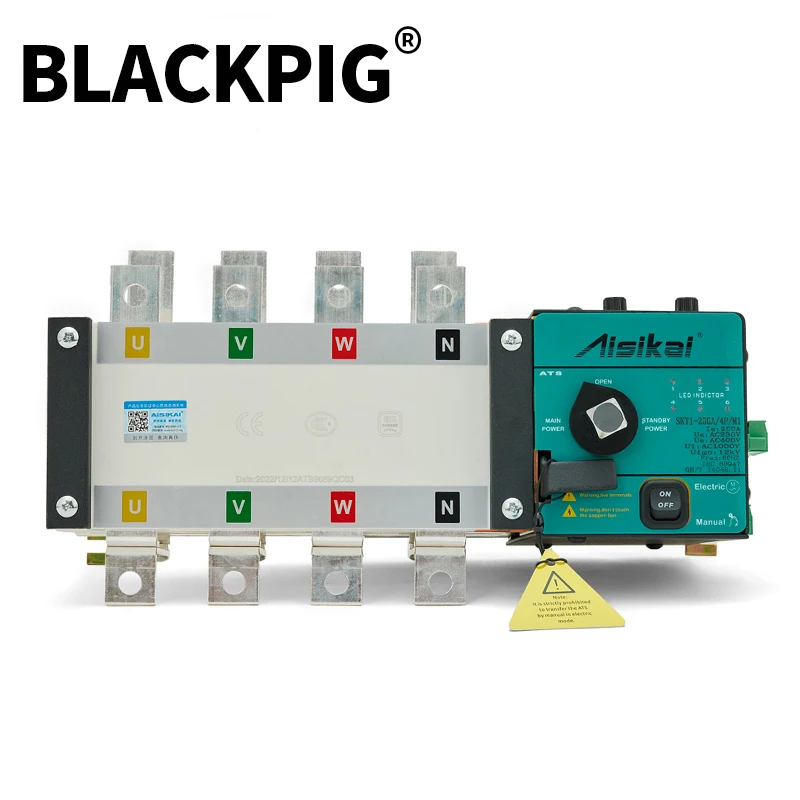 

Aisikai 250A 300A 4P ATS Controller Dual Power Automatic Transfer Switch 220v 380v Electric Diesel Generator Parts 3phase