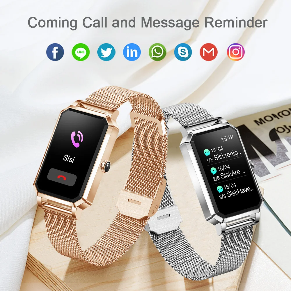 

Xiaomi luksusowe kobiety inteligentny zegarek niestandardowy Dial IP68 wodoodporny tętno inteligentny zegarek do monitorowania