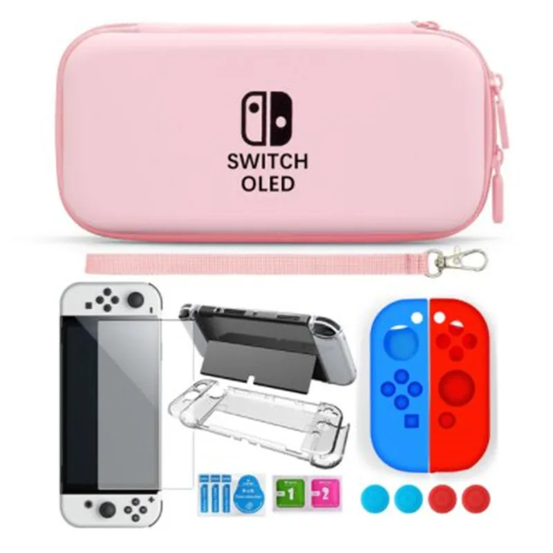 

Закаленная пленка для NS Switch OLED сумка для хранения с 10 слотами для игровых карт Прозрачный жесткий чехол для Nintendo Switch OLED C