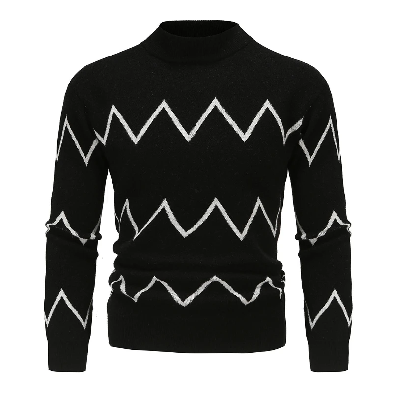 

Autumn And Winter high-quality new men's sweater Loose Long Sleeve Fashion Knitting pullover Male Elastic Casual Bottoming Shirt