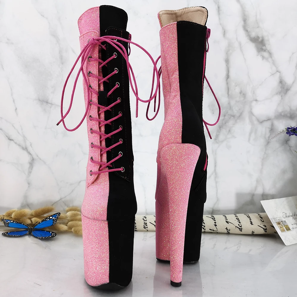 Leecabe  20CM/8inches Pole dancing shoes High Heel platform Pole Dance boot