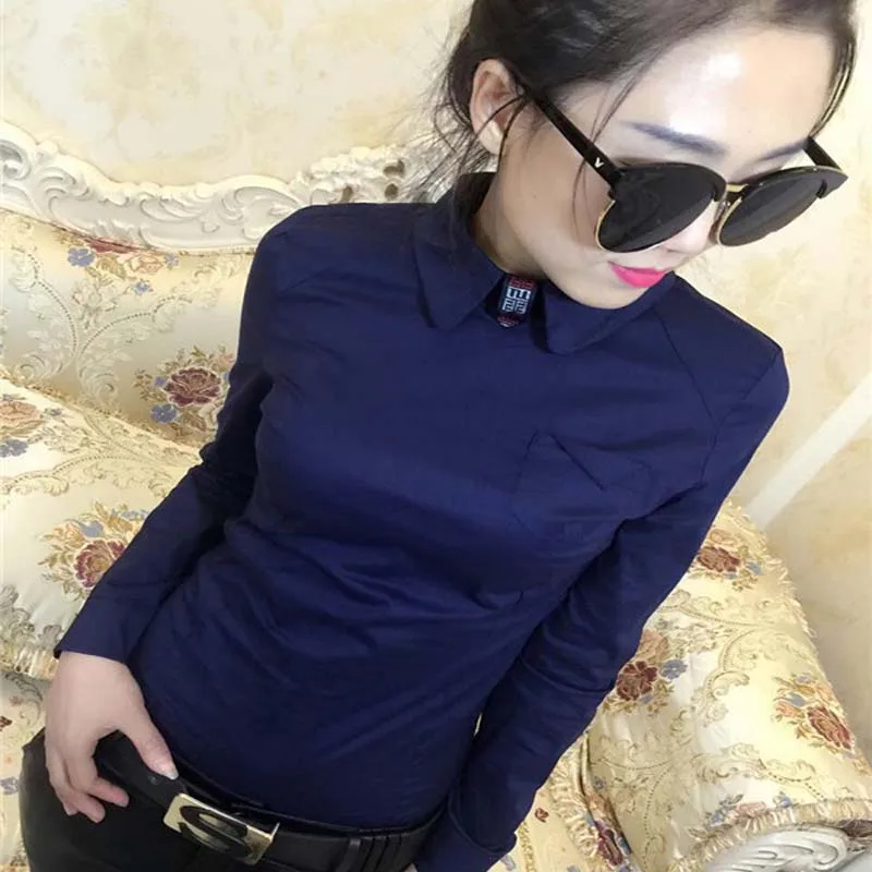 Ozhouzhan новинка осени 2023 рубашка с кукольным воротником облегающая модная