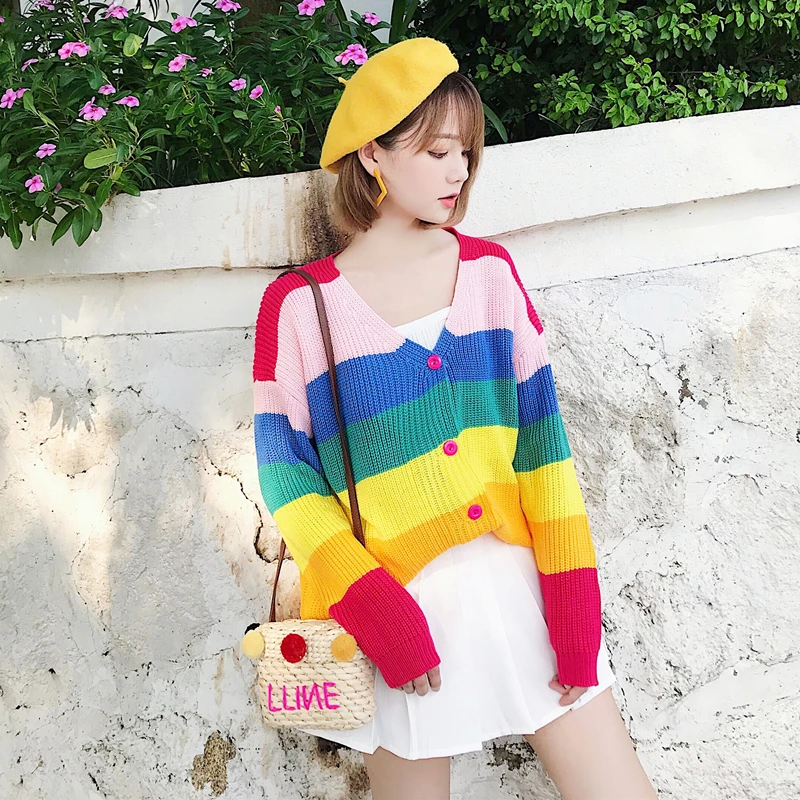 

Jcket jcket long-sleeved women's utumn nd winter new style gentle pullover loose blouse ll-mtch thick button crdign rin