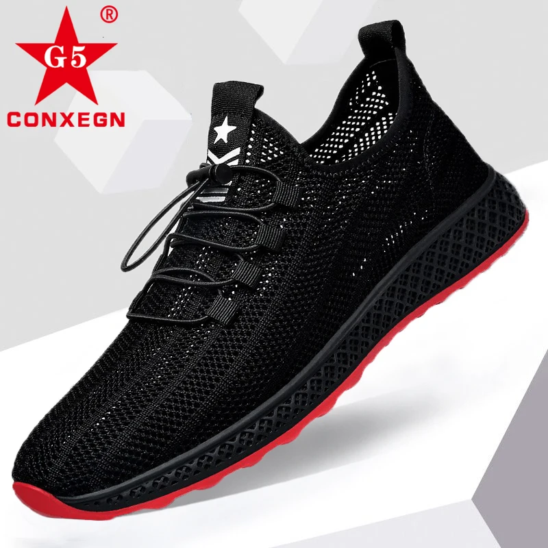 

G5 Conxegn Casual Shoes For Men Luxury Platform With Free Shipping Summer Net Mesh Black Soft Sole Flats Breathable