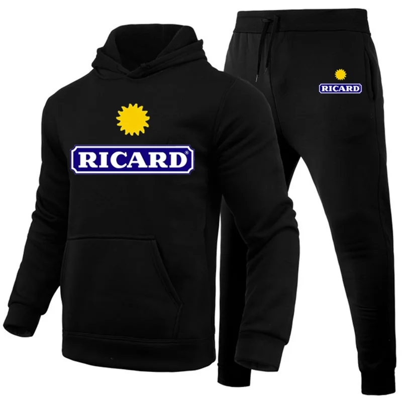 

Ricard New Winter Men's Clothing Men Sets Printing Hoodie Set Fleece Sweatshirt Casual Sport Sweatpants Mens Tracksuits 2022
