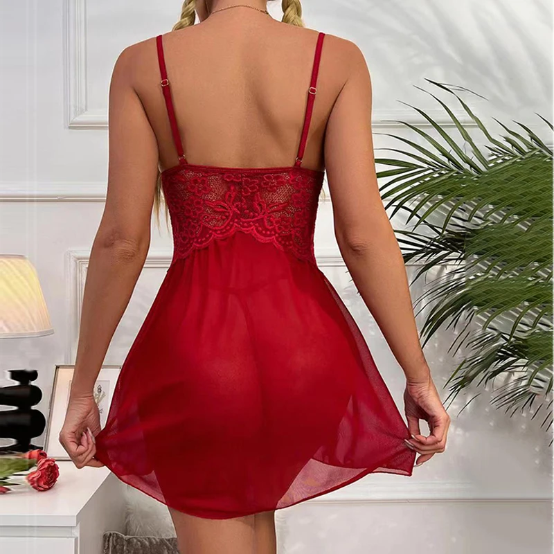 Кружевной пижамный комплект с цветочным принтом