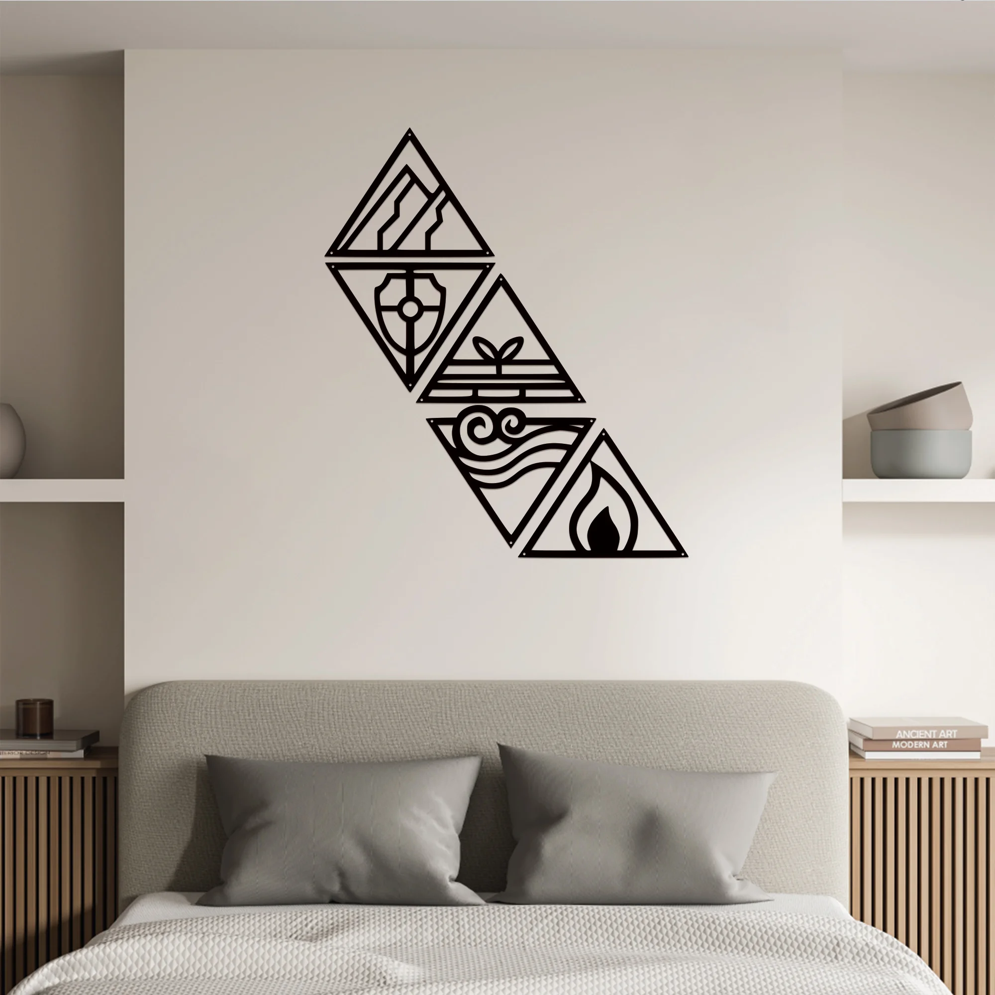 1 шт. металлическое настенное украшение с пятью элементами простое