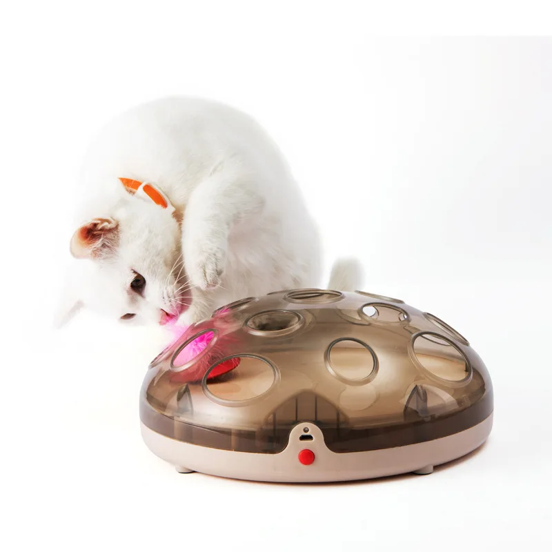 

Electric Automatic Cat Toy Smart Teasing Stick Crazy Game Spinning Ball Turntable Cats Catching Feather Mouse Round Toys