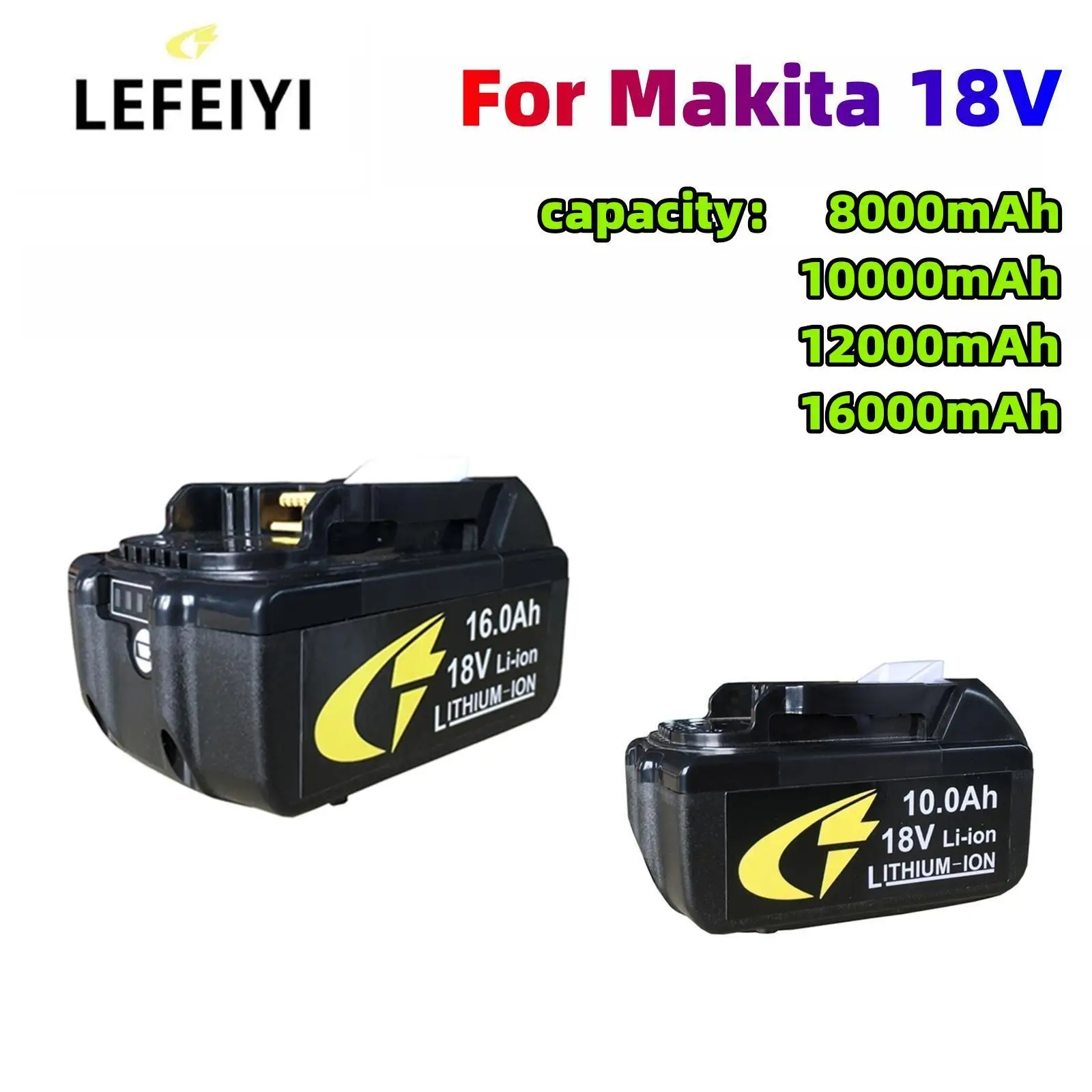 

For Makita 18V 8.0/10.0/12.0/16.0 Ah Rechargeable Battery Power Tools with LED Li-ion Replacement LXT BL1860 1850