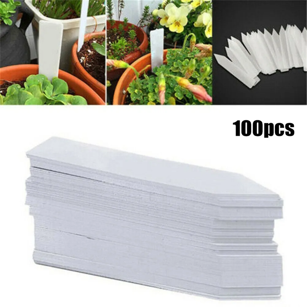 

100 Pcs Garden Plant Labels Waterproof Plant Labels Plastic Plant Tags DIY Flower Pots Landing Tag Nursery Tray Markers