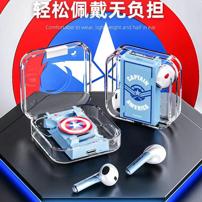 LK-10 Captain America aed беспроводные наушники Bluetooth 5 2 с длительным сроком службы батареи