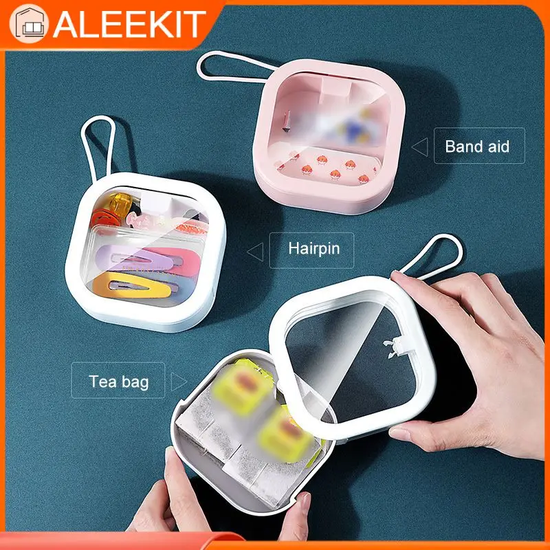 

Mini storage box with cover desk top cotton swab box, dustproof small object -up window sorting box Household goods E147