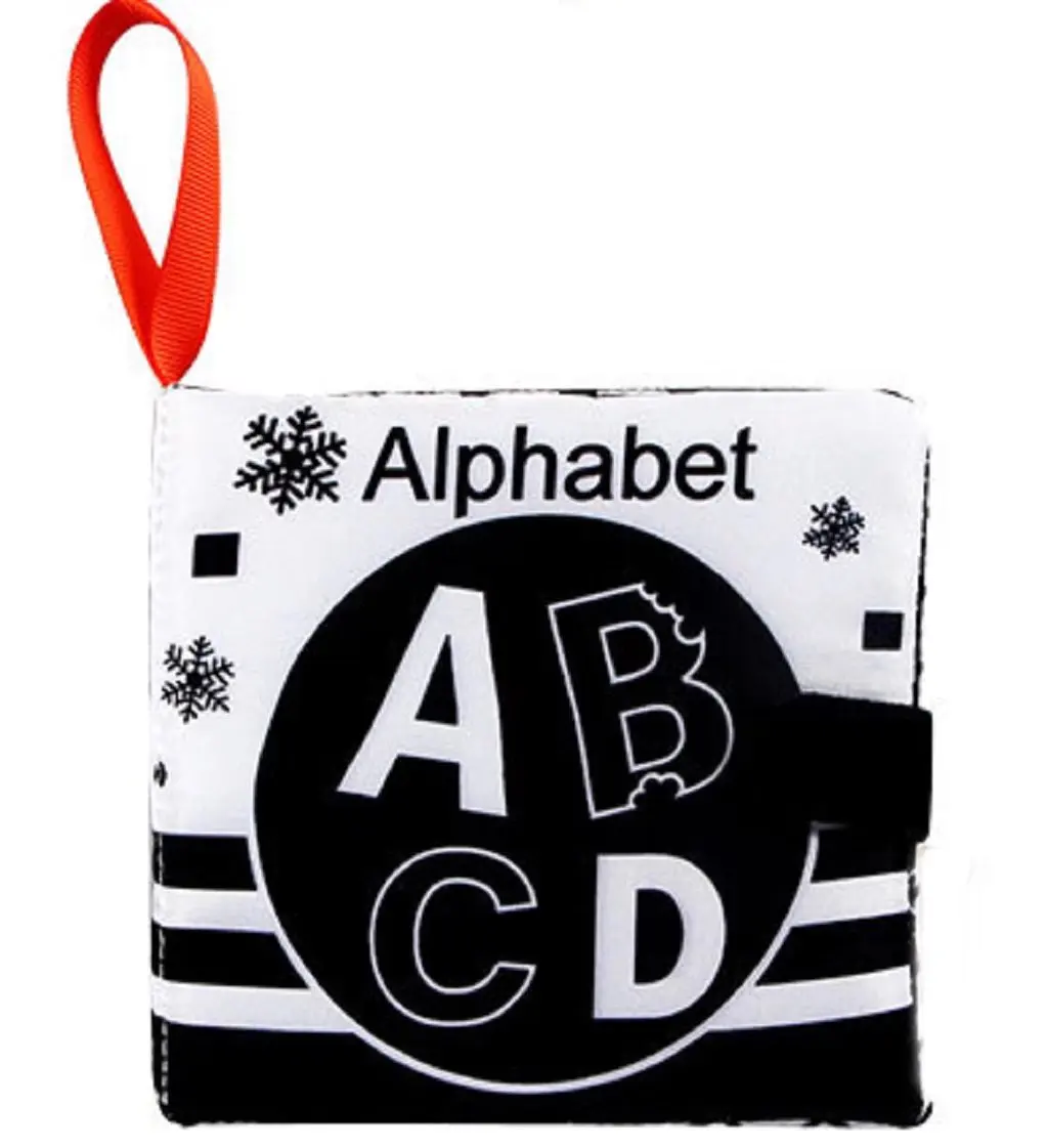 

Black White Soft Cloth Book Toy for 0-3Y Unisex Baby Early Education, Alphabet