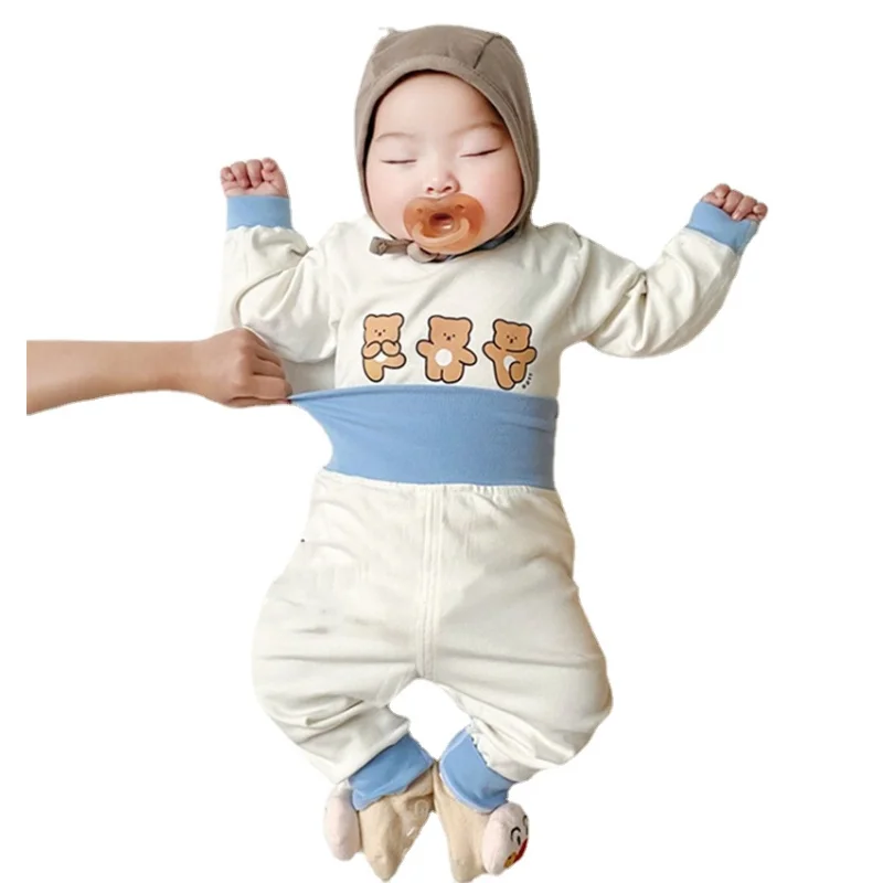 Newborn Kid Girl Underwear Clothes Set Pure Cotton Baby Boy Long Sleeves Outfit Cute Toddler Infant Clothing Two Piece Sleepwear