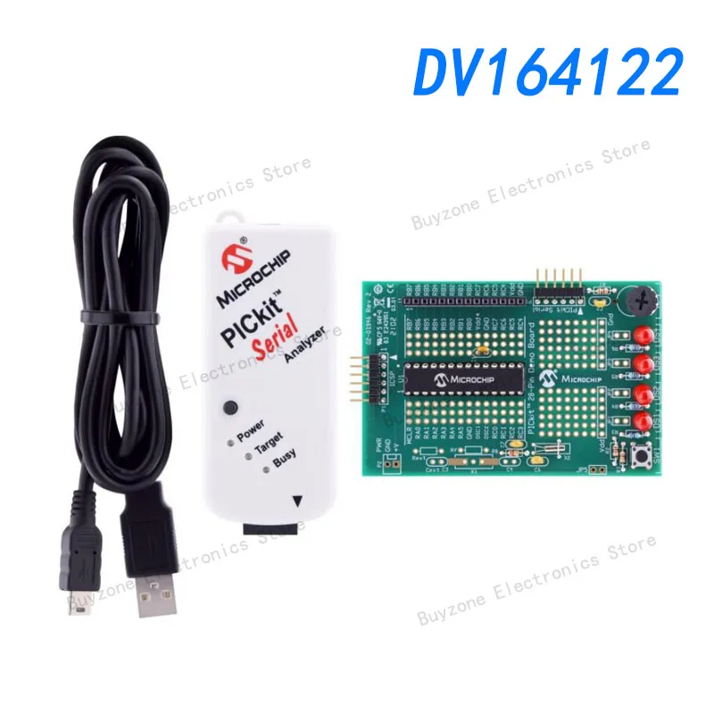 Последовательный анализатор DV164122 PICkit, простой в использовании графический интерфейс, поддерживает I2C™/SMBus/SPI протокол USART