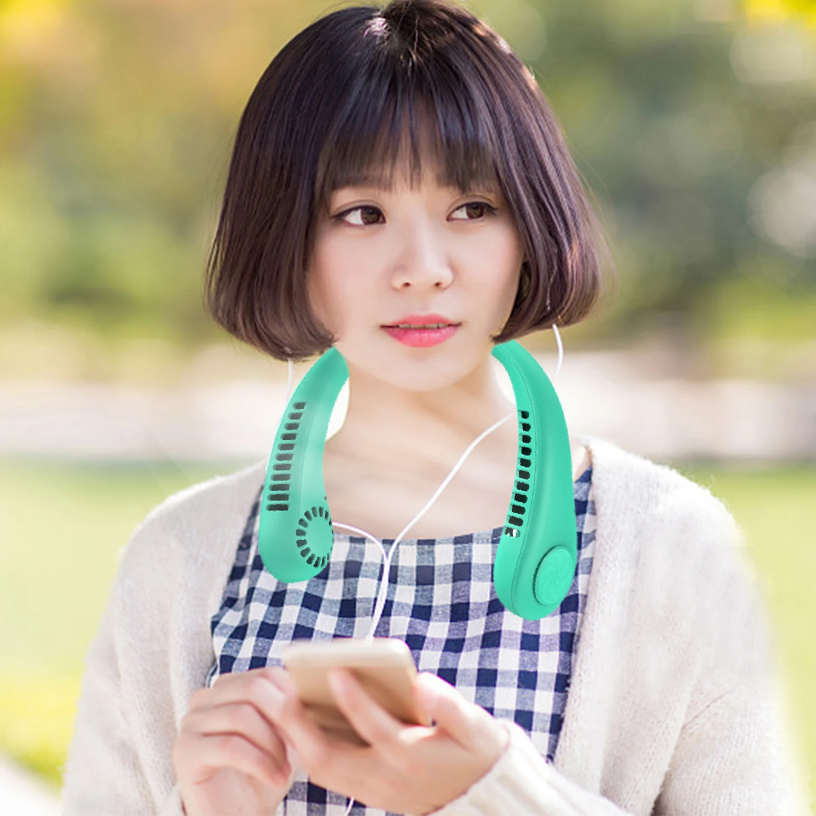 

Wearable Neck Fan Portable Mini Neck Fan Rechargable Personal Fans For Your Neck USB Portable Neck Fans Bladeless Neck Fan For