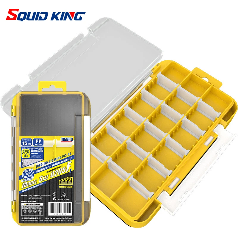 

1Pcs 18 Compartments Fishing Lure Boxes Bait Storage Box Fishing Tackle 17.5cm*10.5cm*3.8cm Waterproof Double Sided Open Tackle