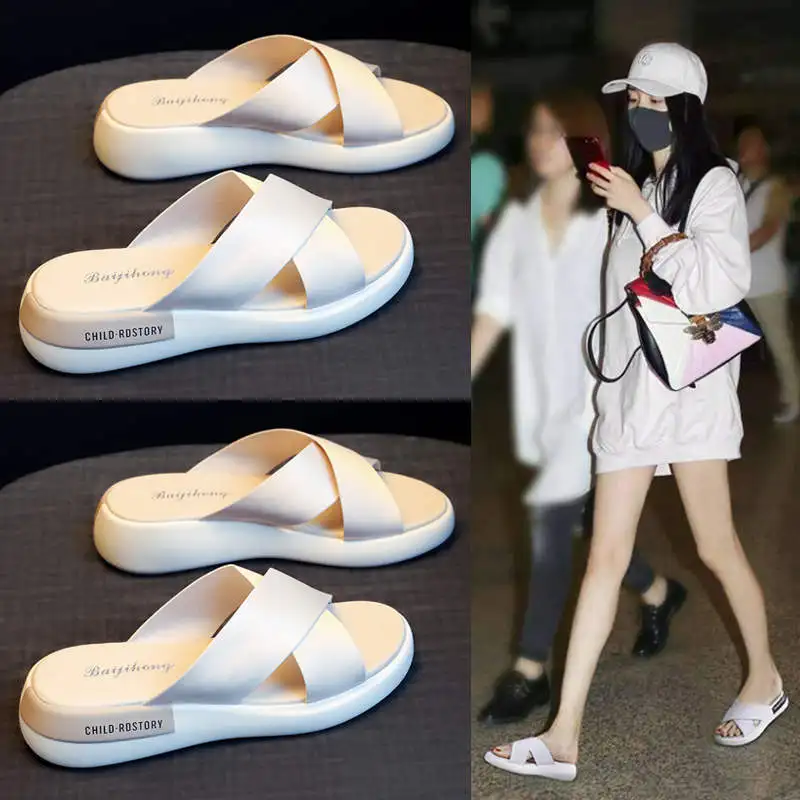 

Home Woman Slippers Trainers 2022 Brand Sandals Comfortable Walking Shoes Woman Platform Tennis Heeled Slippers Heels Tennis