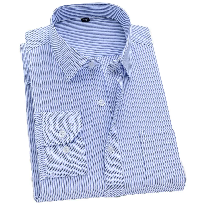 Plus Size Casual Striped Shirt & Plaid Shirt Men Shirt Long Sleeve Vintage Shirt Top Camisas Hombre Streetwear