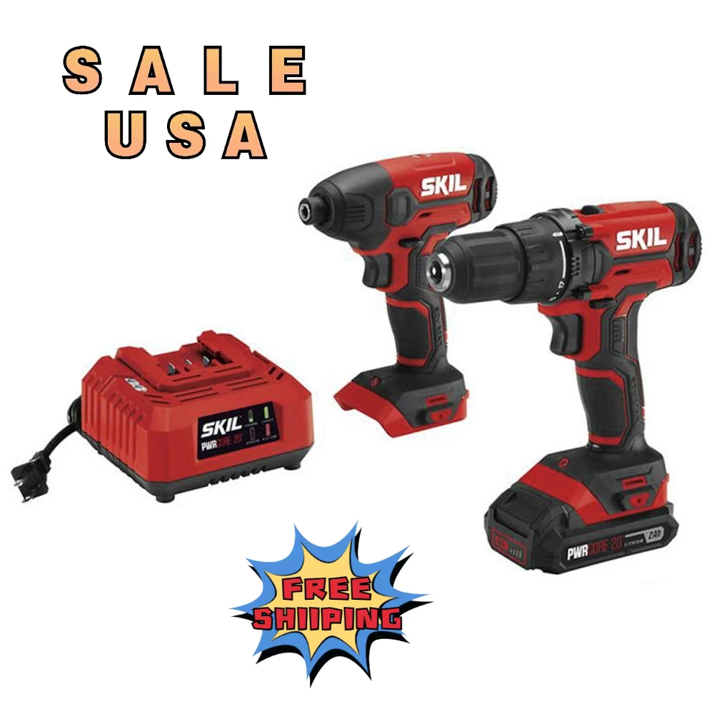 

Skil CB739001 20 Volt PWRCORE20 Brushless Lithium-Ion 1/2 in. Cordless Drill Driver and 1/4 in. NEW.USA