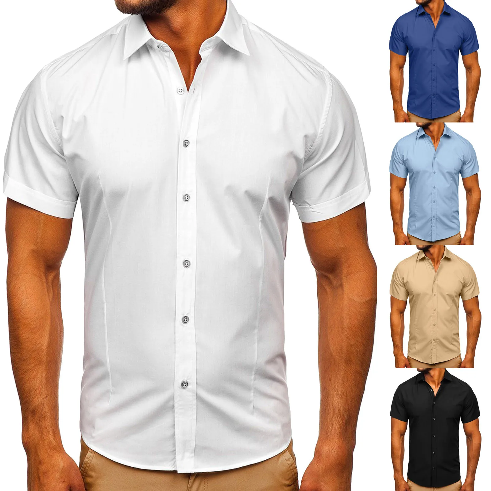 

Men Spring Summer Blouse Casual Short Sleeve Beach Shirts Fashion Top Shirts t shirt for men clothing chemise homme de luxe