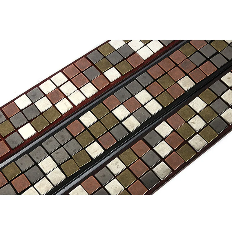 Ремень женский из натуральной кожи с плоской инкрустацией 2022 | Аксессуары для