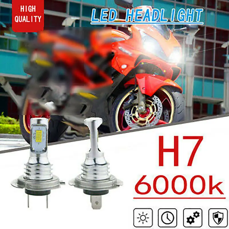

2x 70W H7 6000K Bright White CSP LED Bulbs Headlight For Honda 2004-2009 CBR125R 2013-2018 CBR500R 2010-2012 CBF600