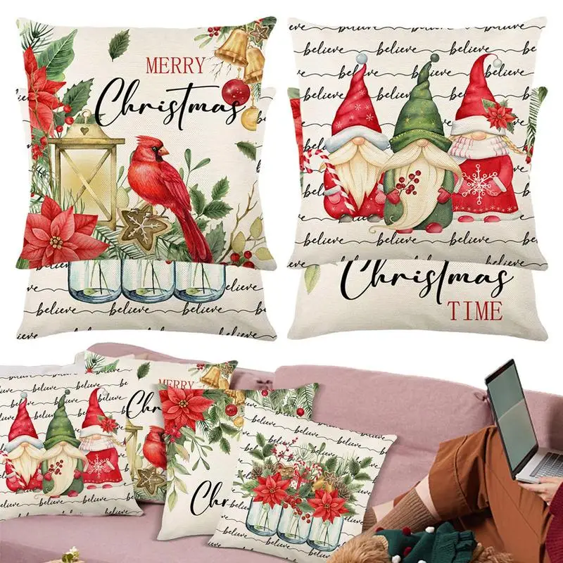 

Рождественские наволочки, рождественские декоративные наволочки для подушек, мягкие рождественские украшения, наволочки для подушек, наволочки в виде гнома для дивана