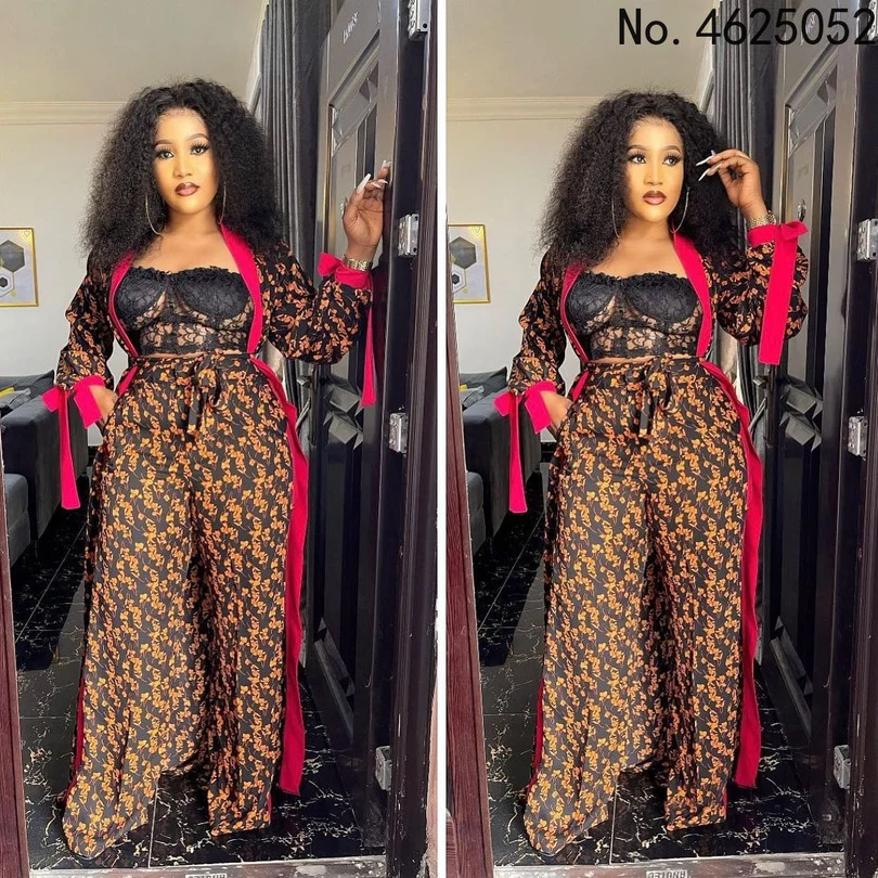 

Женский спортивный костюм из двух предметов, комплект из двух предметов: Топ с длинным рукавом и брюки с цветочным принтом на весну и осень