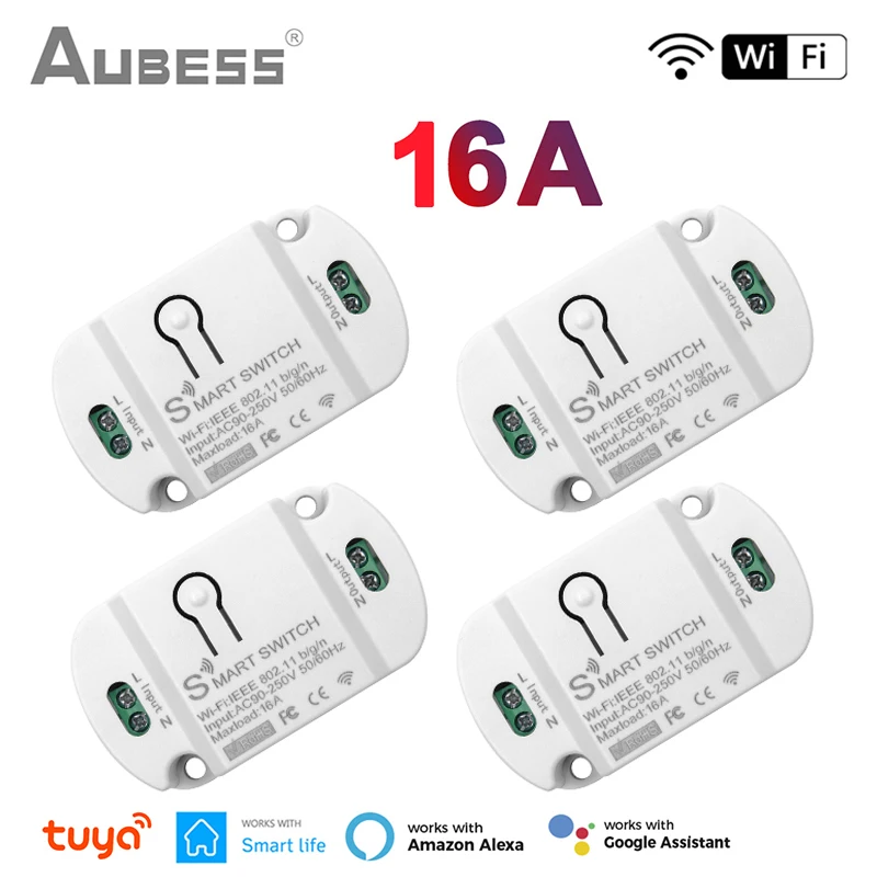 

Умный Wi-Fi-переключатель Tuya, 16 А