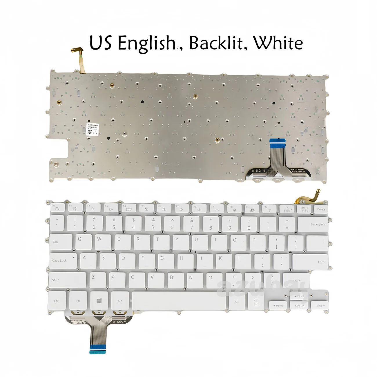 Фото Американская английская клавиатура для ноутбука Samsung BA5904376A NP930sbe NP 930sbe NT930sbe NT 930sbe, Pen S NT931SBE, белая, с подсветкой №1